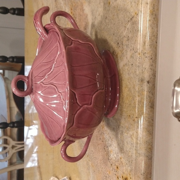 Metlox pottery eggplant purple cabbage lettuce ware vintage rare soup tureen - Picture 1 of 7